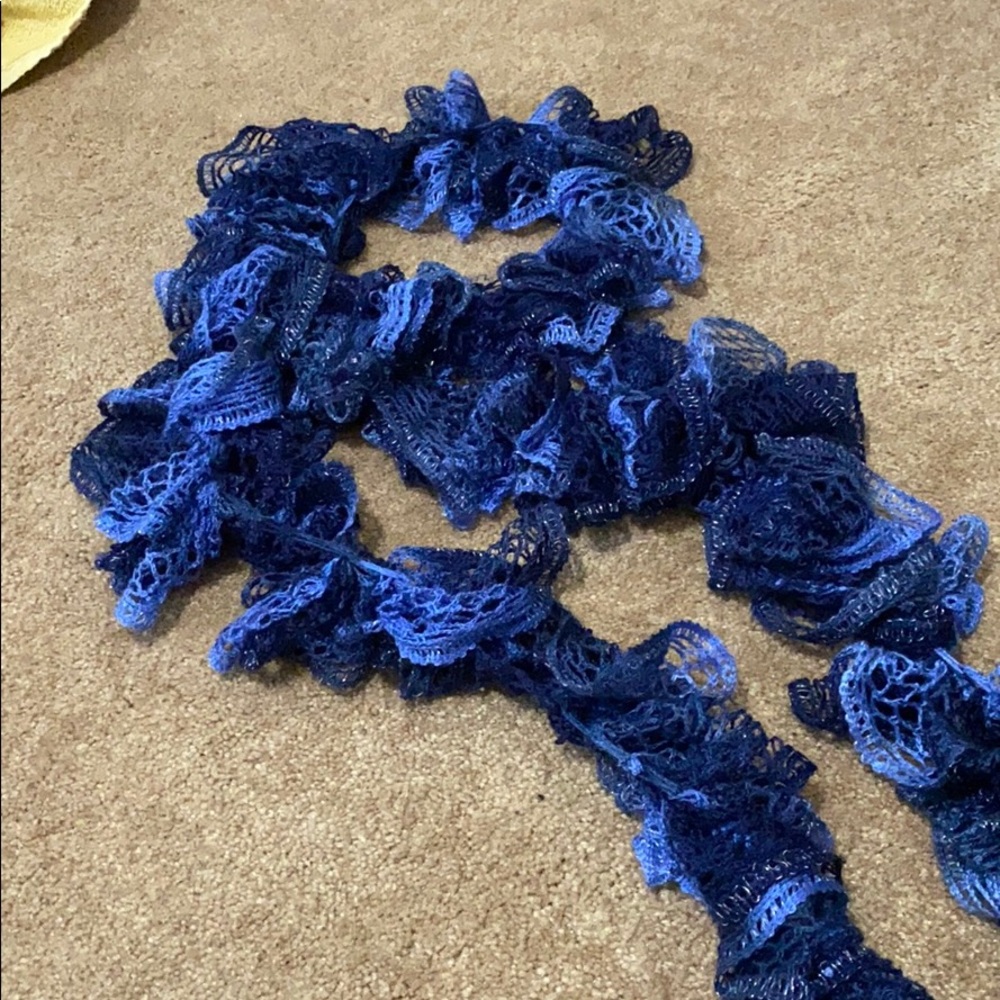 Beautiful handmade blue scarf